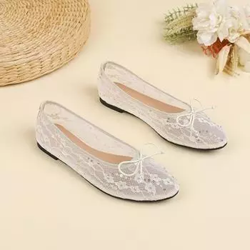 Женские туфли большого размера - с круглым носком, с неглубоким носом, негладкие, с плоским дном, сетчатые, дышащие, одинарные туфли Fisherman 35 белый