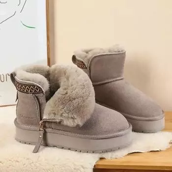 Женские туфли, ботильоны, большие размеры, теплые, до щиколотки, элегантные, со средним каблуком, женские зимние ботинки, по акции, дизайнерские, роскошные, с подкладкой, 39 35