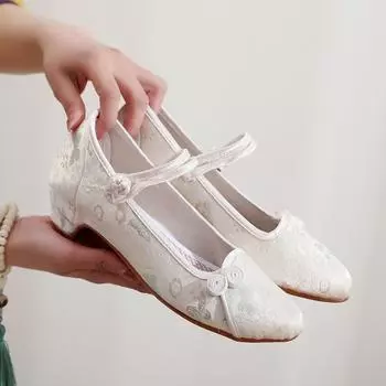 Женские туфли-чеонгсамы с острым носком в китайском стиле Hua Ning 2024 — ретро-этнический дизайн 36