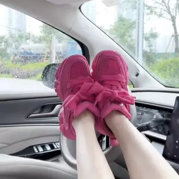 Женские туфли Dad Shoes 2024 года, весна-лето, на толстой подошве, для маленьких мужчин, увеличивают рост и показывают ноги, в стиле Гонконга, сетчатая повседневная спортивная обувь 35 белый