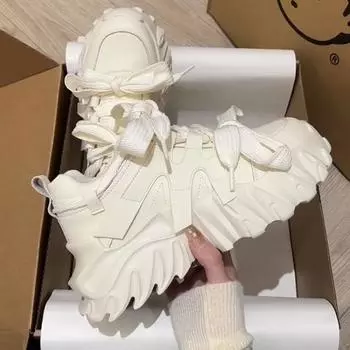 Женские туфли Daddy на толстой подошве с завышенной талией, летние новые шикарные туфли в гонконгском стиле, женская дизайнерская универсальная повседневная обувь 35