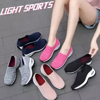 Женские туфли для ходьбы Slip-On, ортопедические, диабетические, женские, на платформе, мюли, легкие, сетчатые, на танкетке, женские кроссовки 35