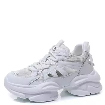 Женские туфли для папы, весенние, новые, стильные, дышащая сетка, повседневная спортивная обувь, толстая подошва, внутренняя отделка, белые женские туфли 34 розовый