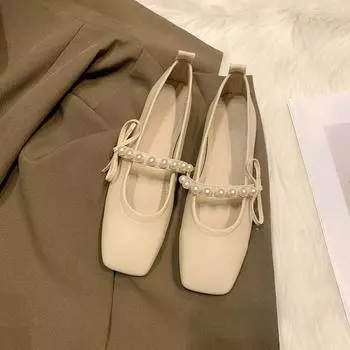 Женские туфли Gentle Temperament Flat Shoes 2024 Лето Новые удобные универсальные повседневные туфли с неглубоким носком Butterfly Knot Single 35