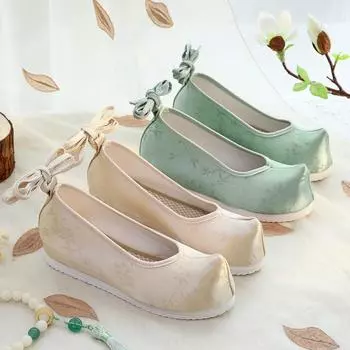 Женские туфли ханьфу из парчи — жаккардовые туфли с круглым носком и резиновой подошвой в древнекитайском стиле 36