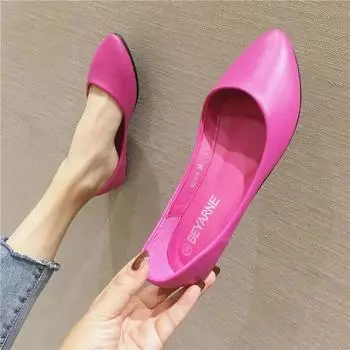 Женские туфли из кожи с мягкой подошвой Candy Shallow Mouth Single Shoes Туфли на плоской подошве Slip on Plus Size Mature Zapatos De Mujer 33 чёрный