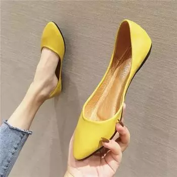 Женские туфли из кожи с мягкой подошвой Candy Shallow Mouth Single Shoes Туфли на плоской подошве Slip on Plus Size Mature Zapatos De Mujer 33 чёрный