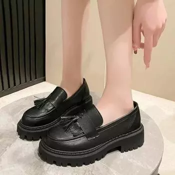 Женские туфли из лакированной кожи, женские мокасины, британские кисточки, повседневные женские туфли на плоской подошве с бантом, маленькие кожаные туфли, удобные, 35-42 35