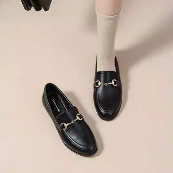 Женские туфли из мягкой кожи в британском стиле, новая весенняя обувь 2024 года, шапочки с одной педалью, туфли на плоской подошве, мокасины на плоской подошве 35