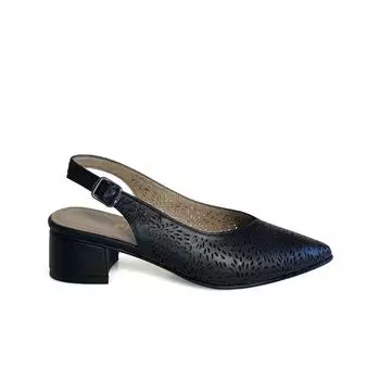 Женские туфли из натуральной кожи на низком каблуке