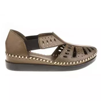 Женские туфли из натуральной кожи на танкетке Лето