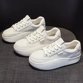 Женские туфли из натуральной кожи, повседневные, спортивные, белые туфли 35 белый