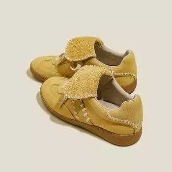 Женские туфли из натуральной кожи в стиле ретро со шнуровкой, новые, с плоским дном и круглым носком, повседневные спортивные туфли, женские кроссовки из спилковой кожи 35 бежевый