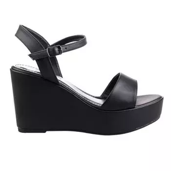 Женские туфли из веганской кожи на танкетке