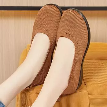 Женские туфли летние новые дышащие туфли для мам с одной педалью сетчатые повседневные туфли модные универсальные туфли с мягкой подошвой не надоедают 36