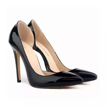 Женские туфли-лодочки 11 см, сексуальные, лакированные, с острым носком, на высоком каблуке, весна-осень, брендовые, красные, свадебные, черные, рабочие, женские туфли 35 красный