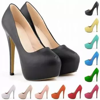 Женские туфли-лодочки 14 см, сексуальные, супер высокие каблуки, модные, с круглым носком, на платформе, каблуке, повседневные, вечерние, нарядные, красные, свадебные, большой размер 44 35 оранжевый