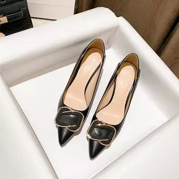 Женские туфли-лодочки большого размера 42–43, офисная обувь, модные весенние женские туфли-лодочки с острым носком, женские туфли-лодочки на низком каблуке, повседневные туфли на высоком каблуке 36