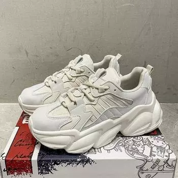 Женские туфли-лодочки для папы, модные весенние новые интернет-знаменитости, резиновые туфли-лодочки из искусственной кожи со шнуровкой и сеткой, спортивная повседневная обувь 35