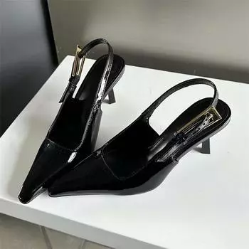 Женские туфли-лодочки Eilyken с пряжкой и ремешком, сандалии с острым носком, вечерние элегантные модельные женские весенние туфли на неглубоком высоком каблуке