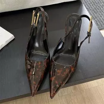 Женские туфли-лодочки Eilyken с пряжкой на ремне, модные сандалии с острым носком и ремешком на щиколотке, женская обувь с открытой пяткой