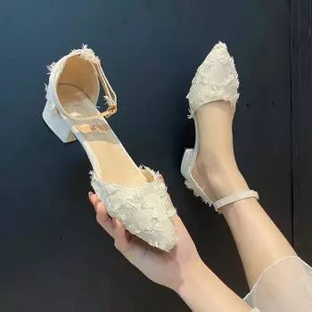 Женские туфли-лодочки из лакированной кожи, модельные туфли на низком каблуке, офисные женские туфли, туфли-лодочки с листвой, классические весенние туфли-лодочки 35 бежевый