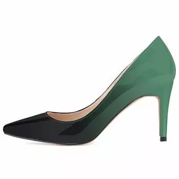 Женские туфли-лодочки Модные 9 см Сексуальные Градиентные Лакированные Остроносые На Высоком Каблуке Слипоны Шпильки Женские Вечерние Платье Красные Свадебные Туфли 35