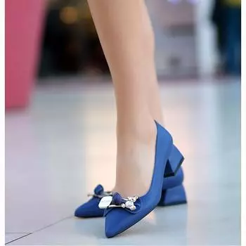 Женские туфли-лодочки на низком массивном каблуке с пряжкой и закрытым квадратным носком, повседневная обувь AL-51