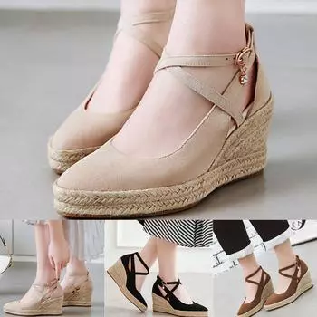 Женские туфли-лодочки на плоской подошве, нескользящая повседневная обувь с острым носком и пряжкой на танкетке, одинарные туфли 39 чёрный