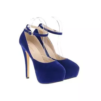 Женские туфли-лодочки на шпильках, сексуальные, 14 см, с круглым носком, ремешком на щиколотке, с тонким каблуком, на платформе, с открытой пяткой, туфли-лодочки на высоком каблуке, для вечеринки, свадьбы, платья 35 чёрный