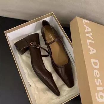 Женские туфли-лодочки на высоком каблуке Туфли Мэри Джейн на платформе Черные туфли на каблуке для работы, вечеринки, танцев, свадьбы Женские босоножки 2024 года на лето 35 чёрный