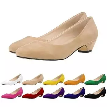 Женские туфли-лодочки Nude Comfort на толстом низком каблуке 3 см с неглубоким носком, женская мода, офисная работа, свадьба, вечеринка, туфли для женщин, большие размеры 35