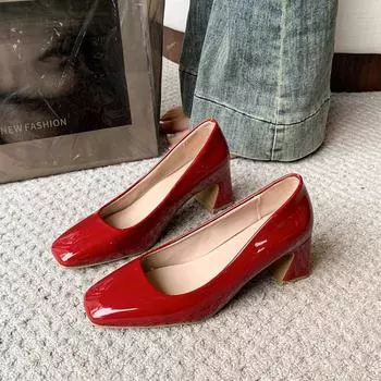 Женские туфли-лодочки Nude Shallow Mouth Женская обувь Модная офисная обувь для свадебной вечеринки Женская обувь на низком каблуке Женщина Autumnss54 35