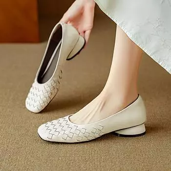 Женские туфли-лодочки Nude Shallow Mouth Женская обувь Модная офисная обувь для свадебной вечеринки Туфли на низком каблуке Летняя женская обувь Zapatos De Mujer 35
