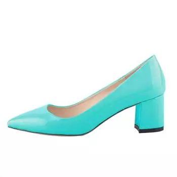 Женские туфли-лодочки Повседневные Остроносые На высоком каблуке Квадратные Женские Офисные Черная кожа Низкий Толстый каблук Светская вечеринка Платье Свадебная обувь 35