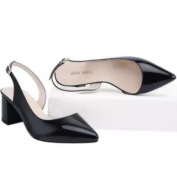 Женские туфли-лодочки с острым носком 55 мм, сандалии из прозрачного ПВХ на высоком каблуке, модные туфли на толстом каблуке 35 чёрный