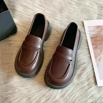 Женские туфли-лодочки с рукавом из кожи Модные новые туфли Универсальные удобные лоферы Трендовые женские туфли на среднем каблуке Mujer Zapatos traf 35