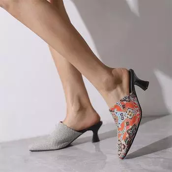 Женские туфли-лодочки-сабо с квадратным носком, на толстом среднем каблуке, разноцветные, женская модная повседневная обувь, весна-осень, черный, белый, зеленый 46 33 чёрный
