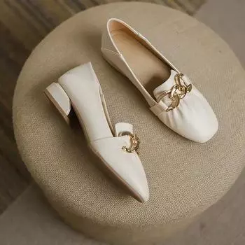 Женские туфли-лодочки Стильные туфли на квадратном каблуке с круглым носком для женщин в корейском стиле Высокое качество Быстрая доставка Оптовая продажа Не 35