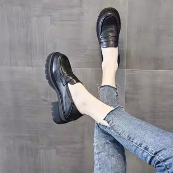 Женские туфли-лодочки, туфли на платформе, женские мокасины, черные стильные туфли, социальные премиум-класса по акции, оптовая продажа, высокое качество, размер L 34