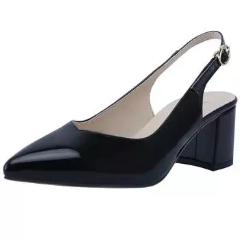 Женские туфли-лодочки Удобные квадратные толстые каблуки с ремешком на щиколотке Сексуальные туфли с острым носком на высоком каблуке Для вечернего платья Женская свадебная обувь Большого размера 35