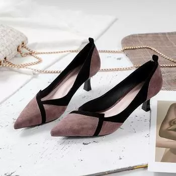 Женские туфли-лодочки в стиле пэчворк Туфли-лодочки с острым носком Свадебные туфли на шпильке Женские туфли на высоком каблуке Туфли-лодочки на низком каблуке 35