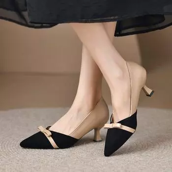 Женские туфли-лодочки весна-осень, женские туфли из кожи на высоком каблуке, туфли для выпускного вечера, модные разноцветные туфли 2024 года, удобные туфли с острым носком 34 красный