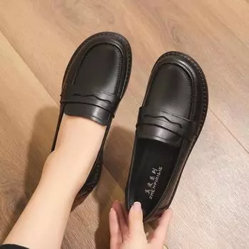 Женские туфли-лоферы из натуральной кожи для женщин среднего возраста на весну и осень, рабочие туфли для мам, удобные туфли на мягкой подошве без застежек 35