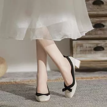 Женские туфли-лоферы на низком каблуке, повседневные, удобные, на толстом блочном каблуке, с квадратным носком, нескользящие, для свадеб, для офиса, для работы, нарядные туфли-лодочки для женщин 34