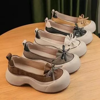 Женские туфли-лоферы на платформе с мелким каблуком, дизайнерские туфли на среднем каблуке, повседневная обувь, женские кроссовки 2024 года, тренд осени, спорт, ходьба, Zapatos 35