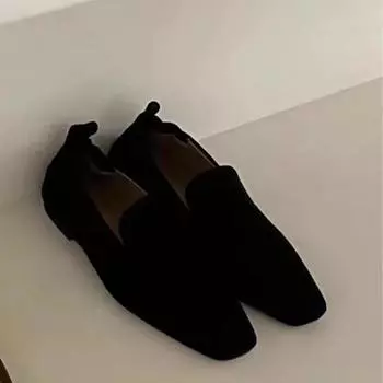 Женские туфли-лоферы на плоской подошве с квадратным носком, классические туфли из замши, осенние новые брендовые повседневные туфли на удобной подошве для ходьбы, модные туфли Zapatos Mujer 35