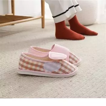 Женские туфли-лоферы, теплая обувь с магнитной застежкой в клетку, уютные мокасины, домашняя обувь на мягкой подошве для мам и женщин 36-37 светло-розовый