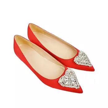 Женские туфли Love diamond wedding flat sole, модные женские туфли больших размеров, 33 красный