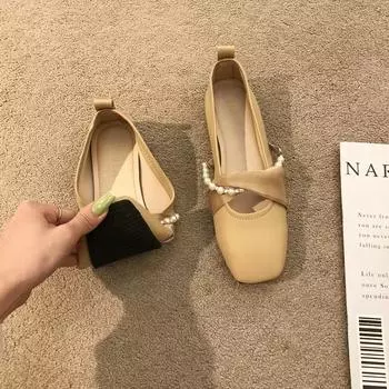 Женские туфли Мэри Джейн Легкие балетки на плоской подошве Туфли на плоской подошве с квадратным носком Ремешок на щиколотке Удобные модельные туфли Нескользящие женские прогулочные туфли 35 хаки